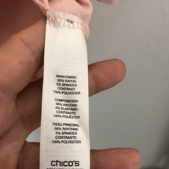 CHICO’S Collection Pink Stretch Knit Blouse Top - Picture 9 of 10